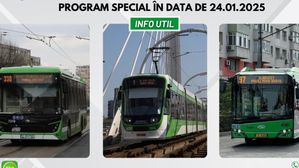 Cum circula transportul public din Bucuresti pe 24 ianuarie