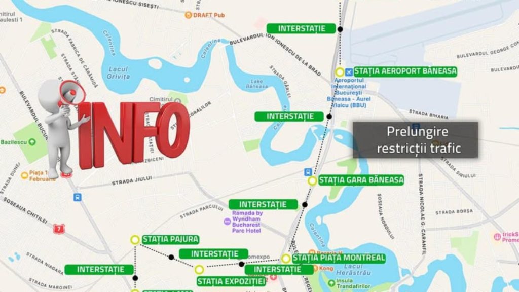 Devierile de trafic zona 1 Mai Podul Constanta spre Bucurestii Noi prelungite