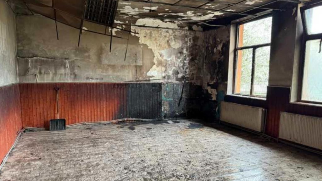 Incendiu la scoala din Malu Alb Galati