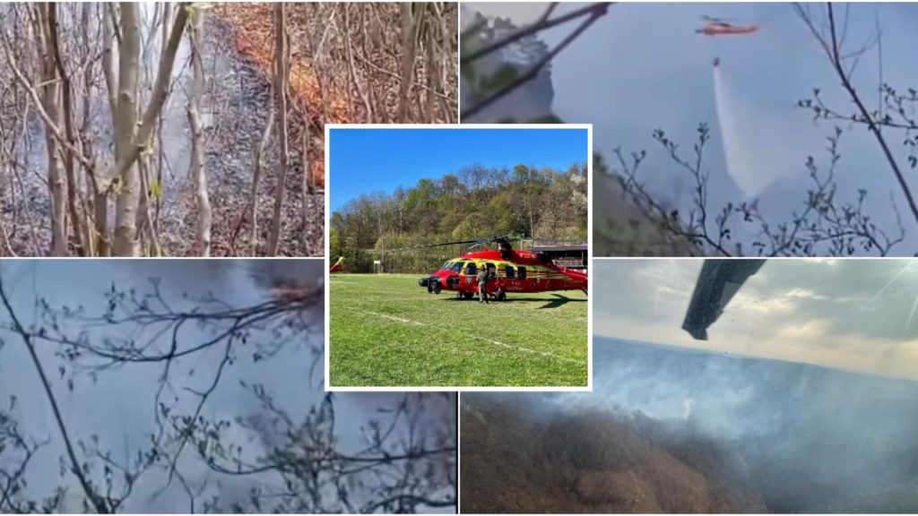 Incendiu de vegetatie in Arges 240 tone apa aruncate